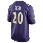 Silnrao B.Ravens #20 Ed Reed Player Purple Game Home  Stitched Jerseys