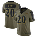 Silnrao B.Ravens #20 Ed Reed Player Salute To Service Olive Stitched Jerseys