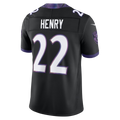 Silnrao B.Ravens #22 Derrick Henry Black Alternate Alternate Vapor F.U.S.E. Stitched Limited Jerseys