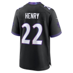 Silnrao B.Ravens #22 Derrick Henry Black Alternate Game Stitched Jerseys