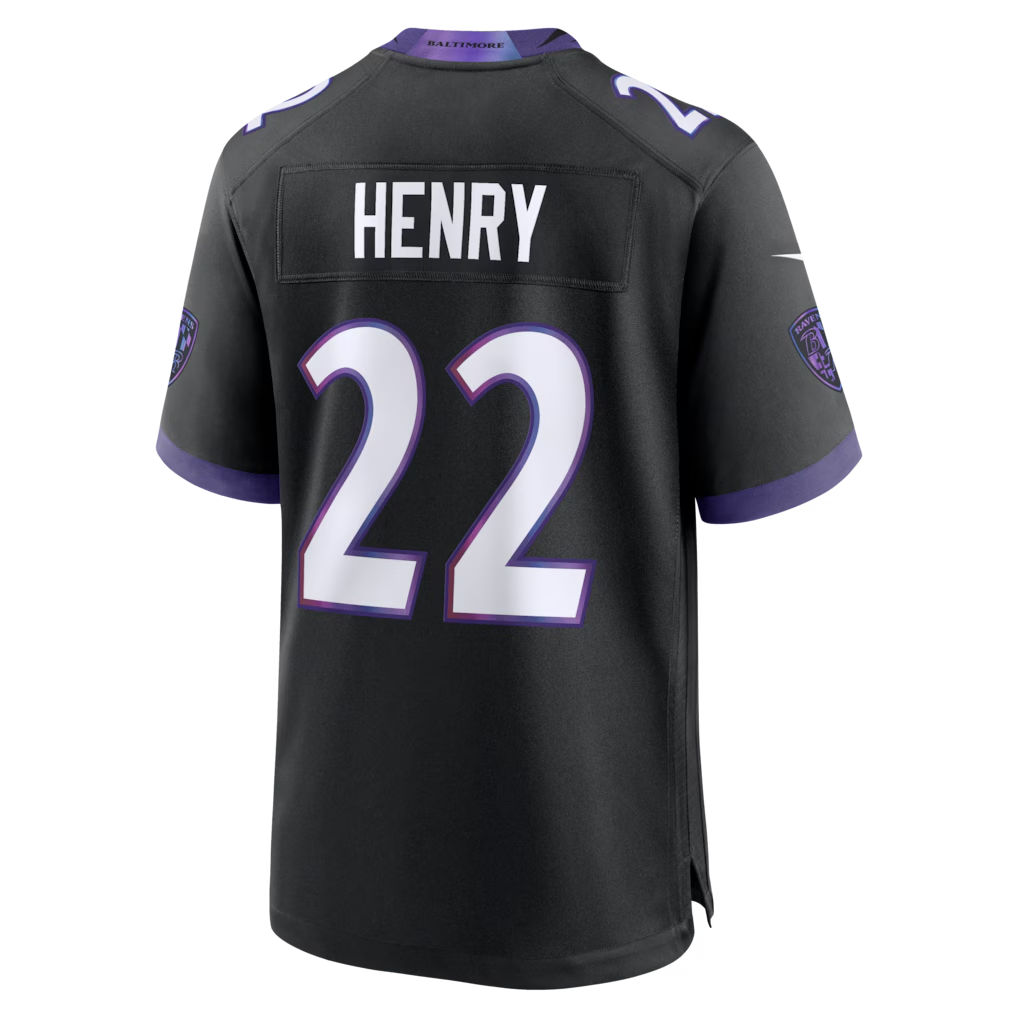 Silnrao B.Ravens #22 Derrick Henry Black Game Stitched Jerseys