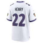 Silnrao B.Ravens #22 Derrick Henry White Game Stitched Jerseys
