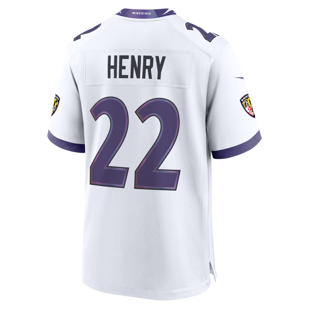 Silnrao B.Ravens #22 Derrick Henry White Game Stitched Jerseys