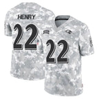 Silnrao B.Ravens #22 Derrick Henry Player Arctic Camo Salute to Service Limited  Stitched Jerseys