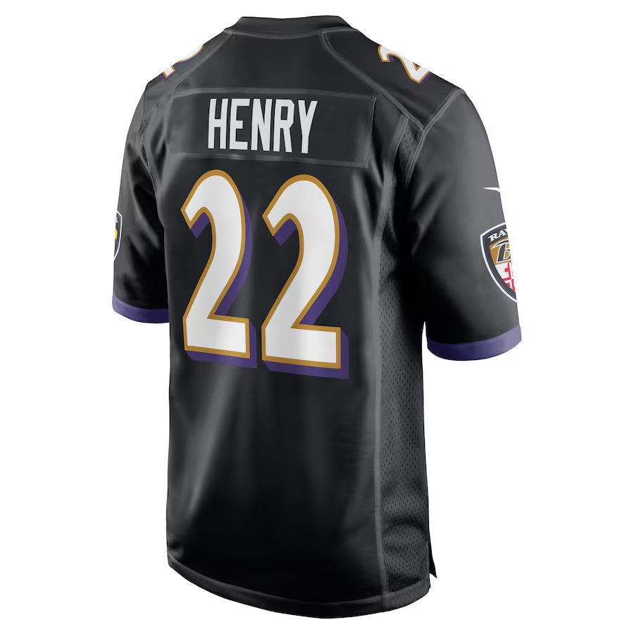 Silnrao B.Ravens #22 Derrick Henry Player Black Home Game Stitched Jerseys