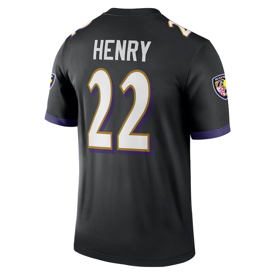 Silnrao B.Ravens #22 Derrick Henry Player Black Legend Performance Stitched Jerseys