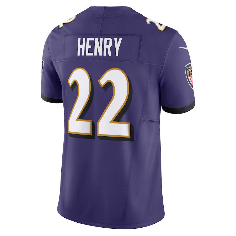 Silnrao B.Ravens #22 Derrick Henry Player Vapor F.U.S.E. Limited Purple Stitched Jerseys