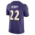 Silnrao B.Ravens #22 Derrick Henry Player Vapor F.U.S.E. Limited Purple Stitched Jerseys