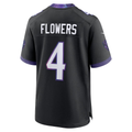 Silnrao B.Ravens #4 Zay Flowers Black Alternate Stitched Jerseys
