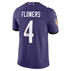 Silnrao B.Ravens #4 Zay Flowers Purple Team Vapor F.U.S.E. Stitched Limited Jerseys