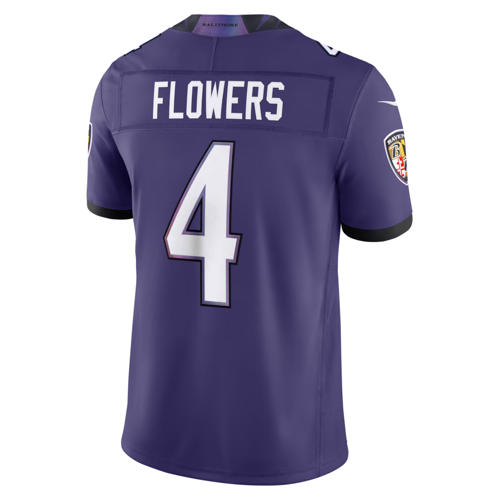 Silnrao B.Ravens #4 Zay Flowers Purple Team Vapor F.U.S.E. Stitched Limited Jerseys