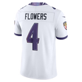 Silnrao B.Ravens #4 Zay Flowers White Vapor F.U.S.E. Stitched Limited Jerseys