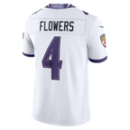 Silnrao B.Ravens #4 Zay Flowers White Vapor F.U.S.E. Stitched Limited Jerseys