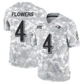 Silnrao B.Ravens #4 Zay Flowers Player Arctic Camo Salute to Service Limited Stitched Jerseys