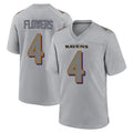 Silnrao B.Ravens #4 Zay Flowers Player Color Rush Vapor Untouchable Gray Stitched Jerseys