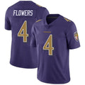 Silnrao B.Ravens #4 Zay Flowers Player Limited Purple Color Rush Vapor Untouchable Stitched Jerseys