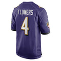 Silnrao B.Ravens #4 Zay Flowers Player Purple Home Game Stitched Jerseys