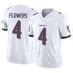 Silnrao B.Ravens #4 Zay Flowers Player Vapor F.U.S.E. Limited White Stitched Jerseys