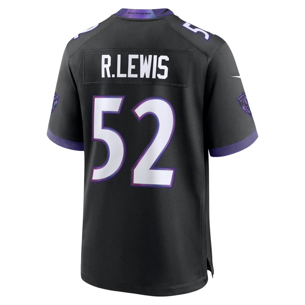 Silnrao B.Ravens #52 Ray Lewis Black Alternate Retired Player Stitched Jerseys
