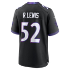 Silnrao B.Ravens #52 Ray Lewis Black Alternate Retired Player Stitched Jerseys