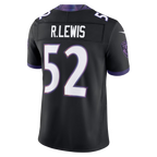 Silnrao B.Ravens #52 Ray Lewis Black Alternate Vapor F.U.S.E. Stitched Retired Player Limited Jerseys
