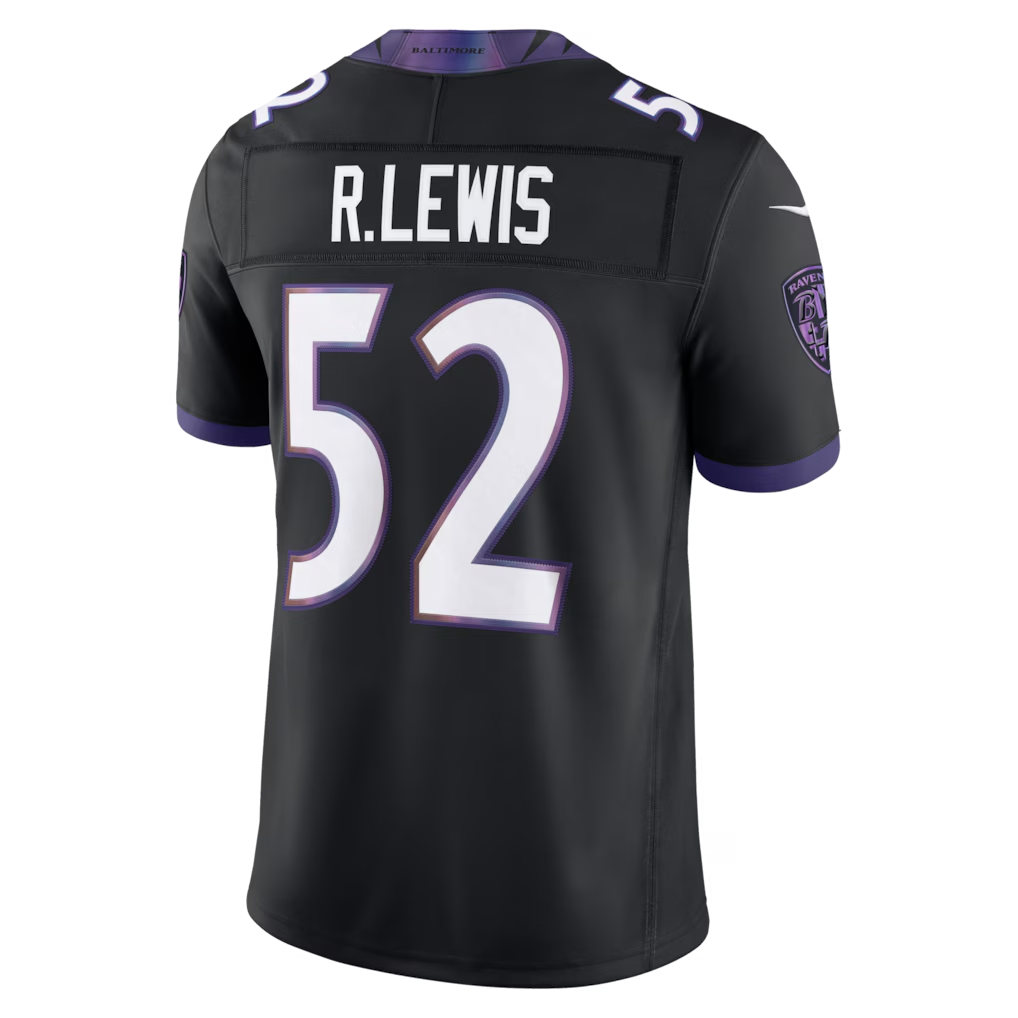 Silnrao B.Ravens #52 Ray Lewis Black Alternate Vapor F.U.S.E. Stitched Retired Player Limited Jerseys