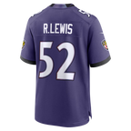 Silnrao B.Ravens #52 Ray Lewis Purple Team Retired Player Game Stitched Jerseys