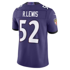 Silnrao B.Ravens #52 Ray Lewis Purple Vapor F.U.S.E. Stitched Retired Limited Jerseys