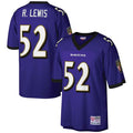 Silnrao B.Ravens B.Ravens #52 Ray Lewis Mitchell & Ness Big & Tall 2000 Retired Player Replica Stitched Jerseys - Purple