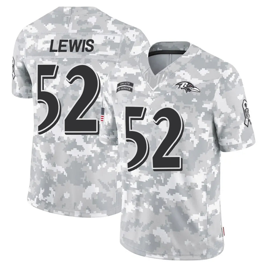 Silnrao B.Ravens #52 Ray Lewis Player Arctic Camo Salute to Service Limited Stitched Jerseys