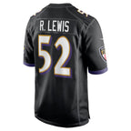 Silnrao B.Ravens #52 Ray Lewis Player Black Home Stitched Jerseys
