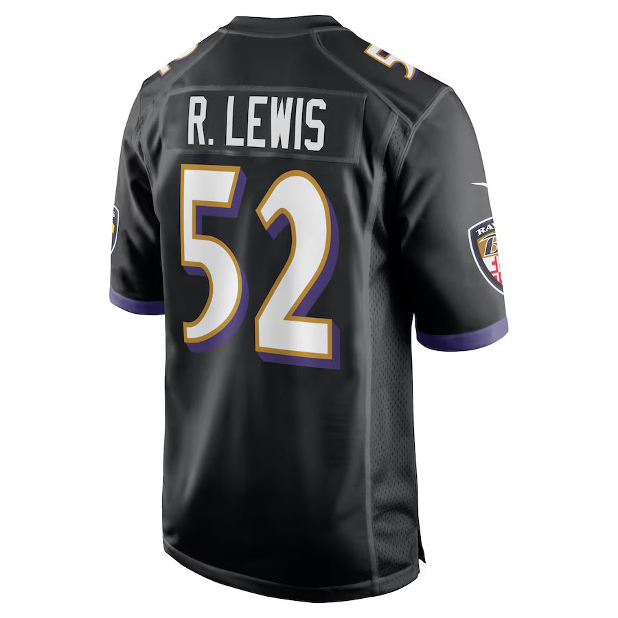 Silnrao B.Ravens #52 Ray Lewis Player Black Home Stitched Jerseys
