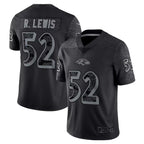 Silnrao B.Ravens #52 Ray Lewis Player Black RFLCTV Limited Stitched Jerseys