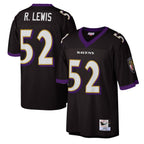 Silnrao B.Ravens #52 Ray Lewis Player Mitchell and Ness Legacy Black Stitched Jerseys