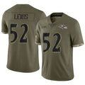 Silnrao B.Ravens #52 Ray Lewis Player Olive Salute To Service Football Stitched Jerseys