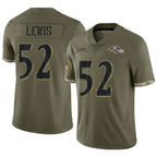 Silnrao B.Ravens #52 Ray Lewis Player Olive Salute To Service Football Stitched Jerseys