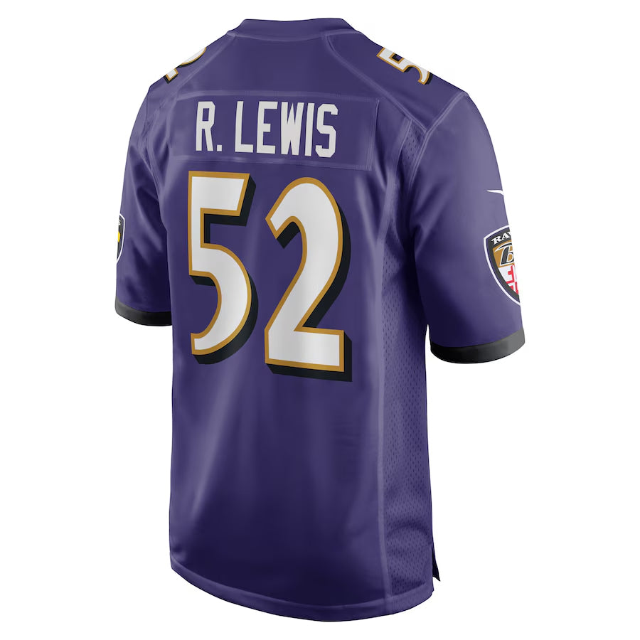 Silnrao B.Ravens #52 Ray Lewis Player Purple Home Stitched Jerseys