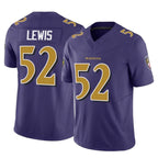 Silnrao B.Ravens #52 Ray Lewis Player Vapor F.U.S.E. Limited Purple Stitched Jerseys