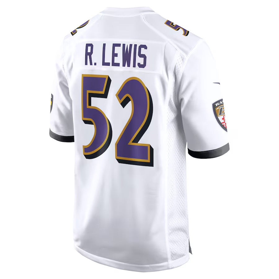 Silnrao B.Ravens #52 Ray Lewis Player White Home  Stitched Jerseys