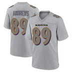 Silnrao B.Ravens #89 Mark Andrews Player Gray Replica Game Jerseys