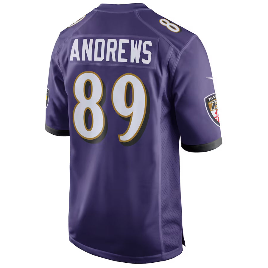 Silnrao B.Ravens #89 Mark Andrews Player Purple Home Game Jerseys