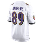 Silnrao B.Ravens #89 Mark Andrews Player White Home Game  Stitched Jerseys