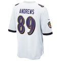 Silnrao B.Ravens #89 Mark Andrews Player White Replica Game Stitched Jerseys
