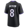 Silnrao B.Ravens #8 Lamar Jackson Black Alternate Game Stitched Jerseys