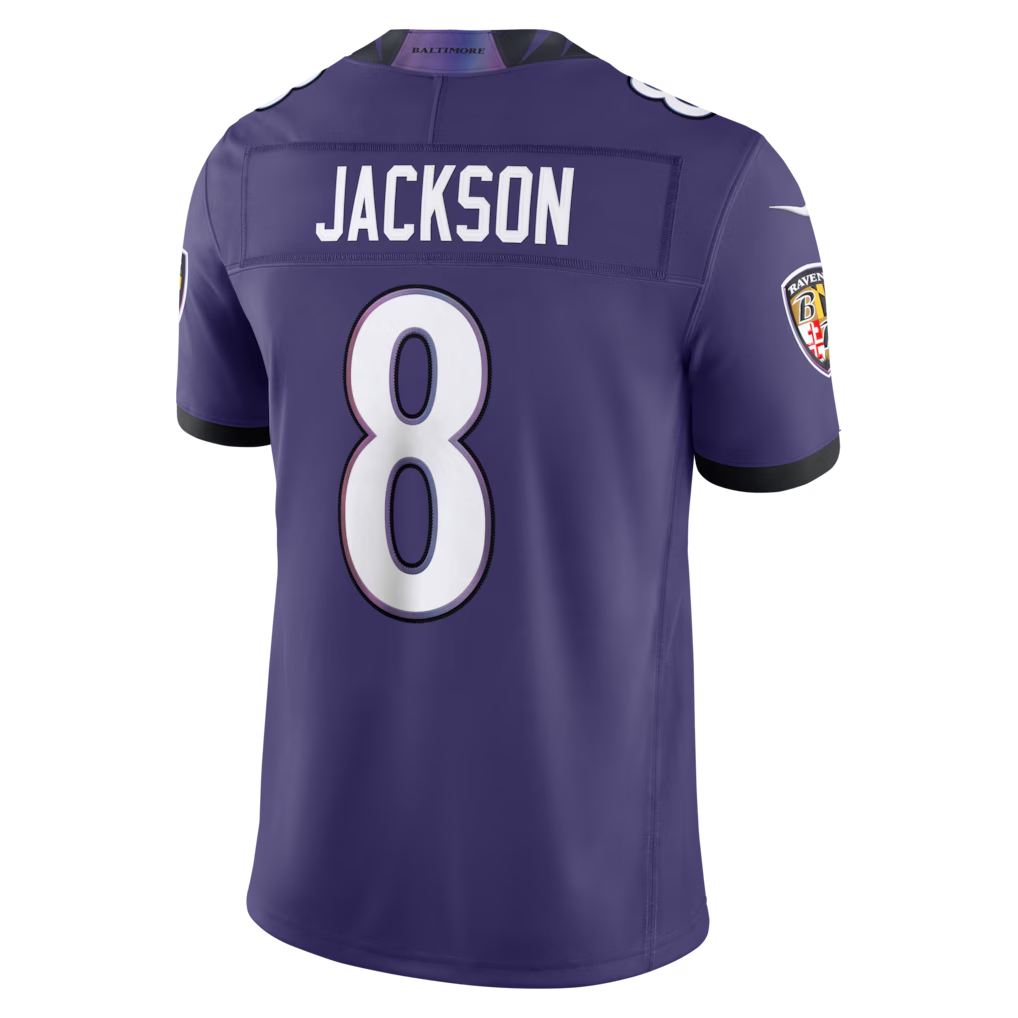 Silnrao B.Ravens #8 Lamar Jackson Nike Purple Team Vapor F.U.S.E. Stitched Limited Jerseys