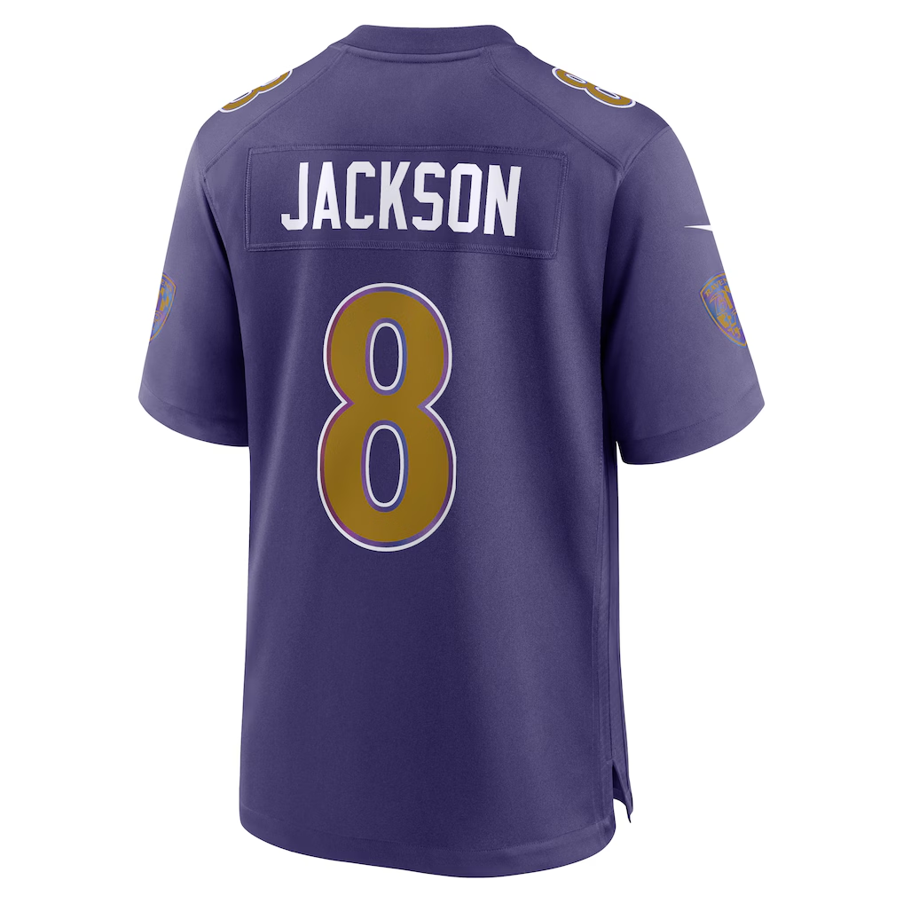 Silnrao B.Ravens #8 Lamar Jackson Purple Alternate Game Stitched Jerseys