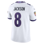 Silnrao B.Ravens #8 Lamar Jackson White Vapor F.U.S.E. Stitched Limited Jerseys