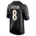 Silnrao B.Ravens #8 Lamar Jackson Player Black Alternate Game Stitched Jerseys