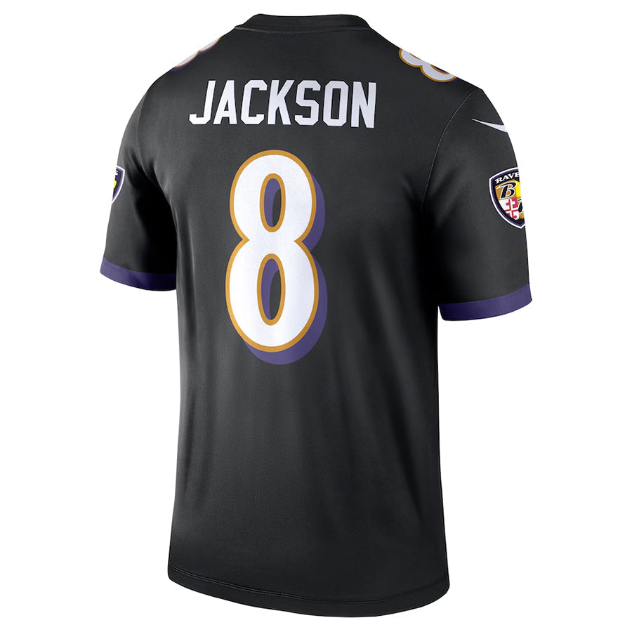 Silnrao B.Ravens #8 Lamar Jackson Player Black Legend Performance Stitched Jerseys