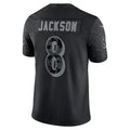 Silnrao B.Ravens #8 Lamar Jackson Player Black REFLECTIVE Limited Stitched Jerseys